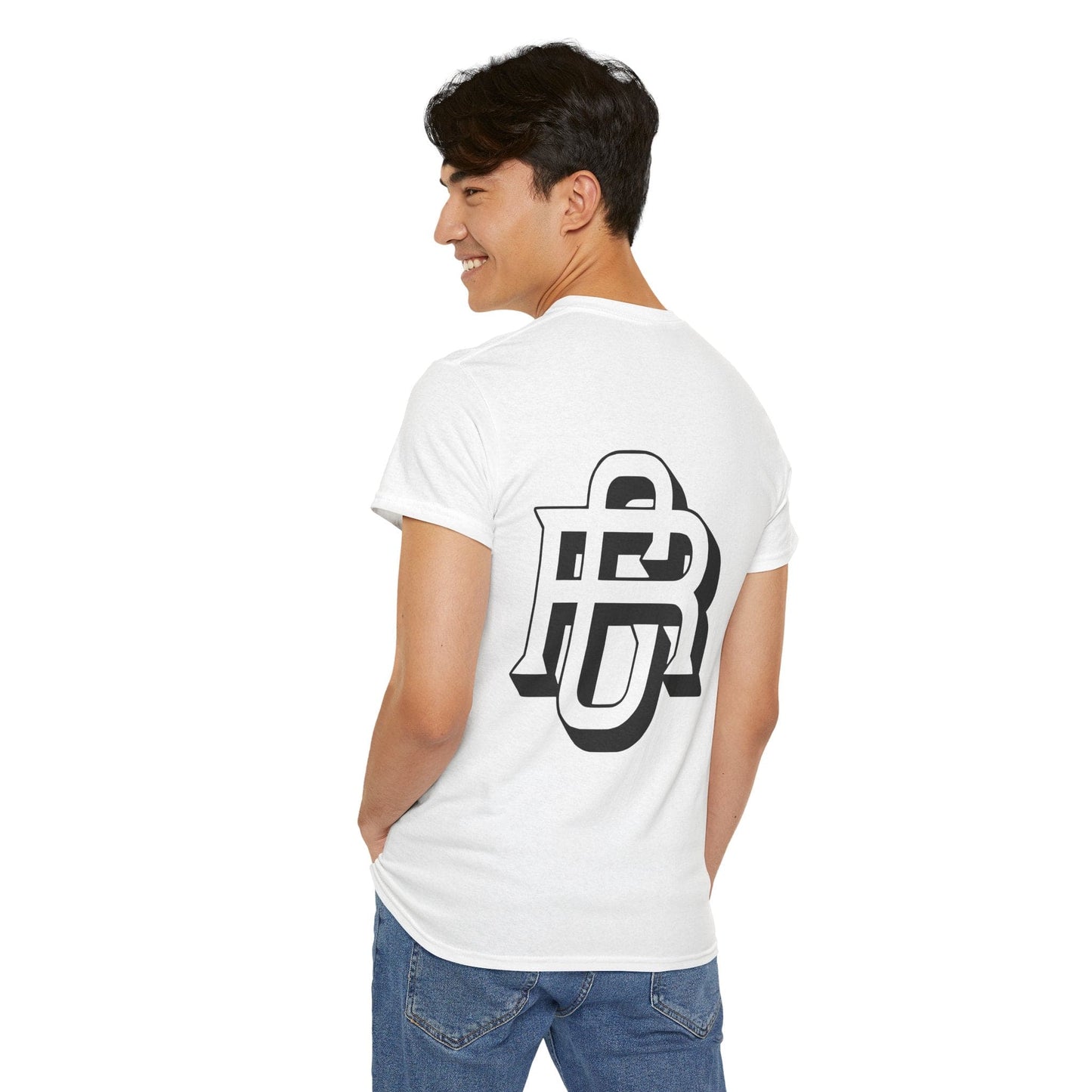 Stylish Unisex Heavy Cotton Tee with Bold Monogram Design, Casual Wear, Graphic Tee, Streetwear Favorite, Gift for Him and Her