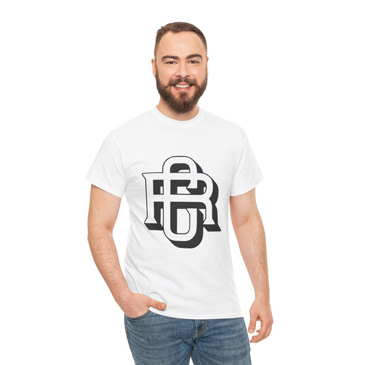 Stylish Unisex Heavy Cotton Tee with Bold Monogram Design, Casual Wear, Graphic Tee, Streetwear Favorite, Gift for Him and Her